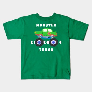 Vector illustration of monster truck with cartoon style. Kids T-Shirt